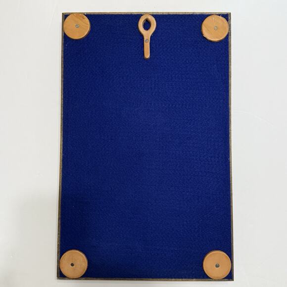 Vintage Chess Board Hand Tooled And Dyed Leather Wood Frame 11”x17” Wall Hanging - Picture 6 of 10